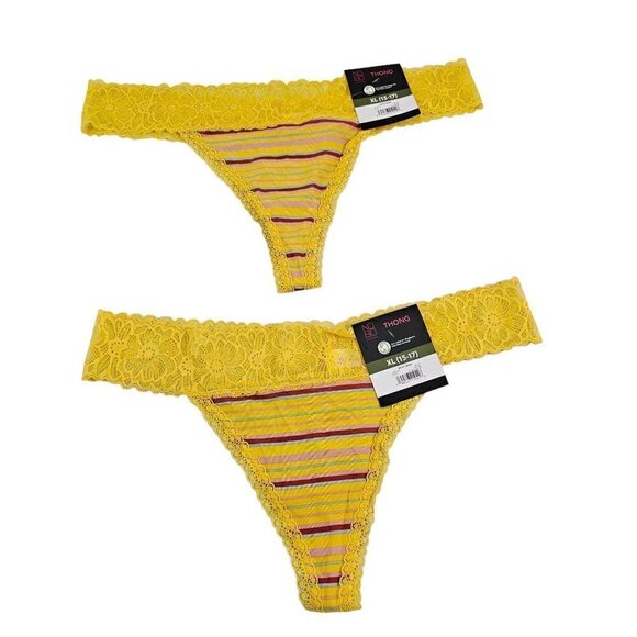 No Boundaries 4-Pack Underwear Micro Lace Multi-Color Thong Panties Size XL NWT - Picture 7 of 15